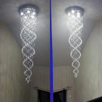 Luxury Crystal Chandelier for Staircase & Bedroom - Modern LED Hanging Light