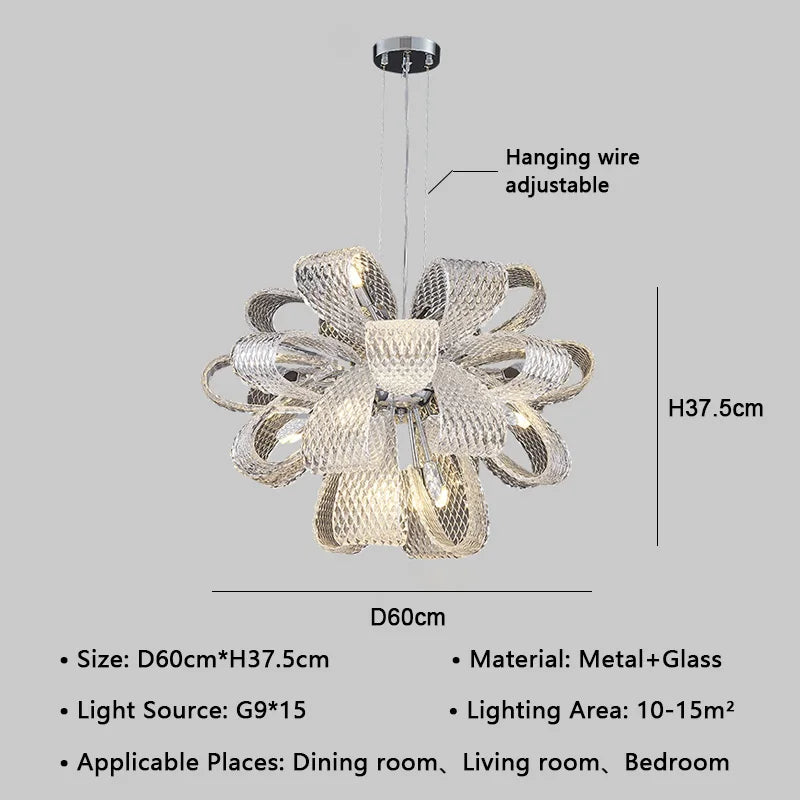 Luxury Glass Pendant Chandelier - Modern Minimalist Living Room Lighting Fixtures