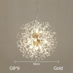 Dandelion Chandelier: Nordic Minimalist Wrought Iron LED Indoor Light for Living Room