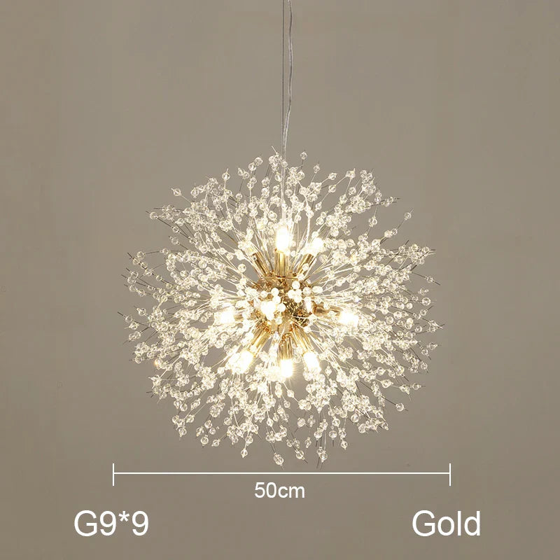 Dandelion Chandelier: Nordic Minimalist Wrought Iron LED Indoor Light for Living Room