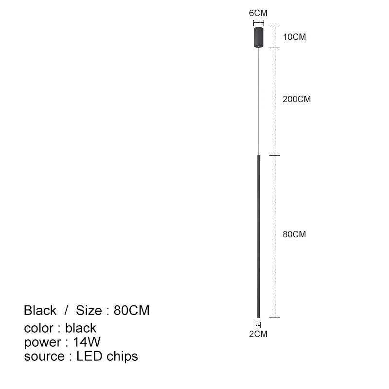 LED Line Chandelier: Nordic Creative Lighting for Living Room & Bedroom