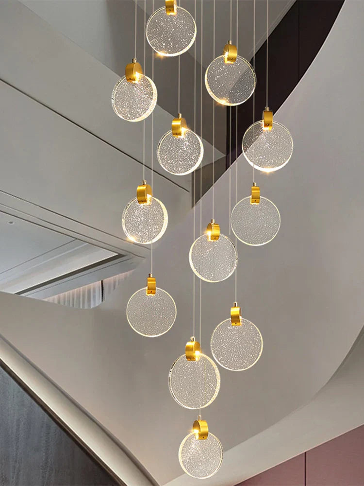 Crystal Chandelier Pendant Light for Luxury Staircase