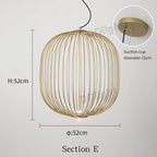 Spokes Pendant Lamp: Modern Birdcage Light for Dining Bar Kitchen Island