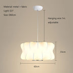 Tatami Fabric Shade LED Pendant Lights for Living Dining Bedroom