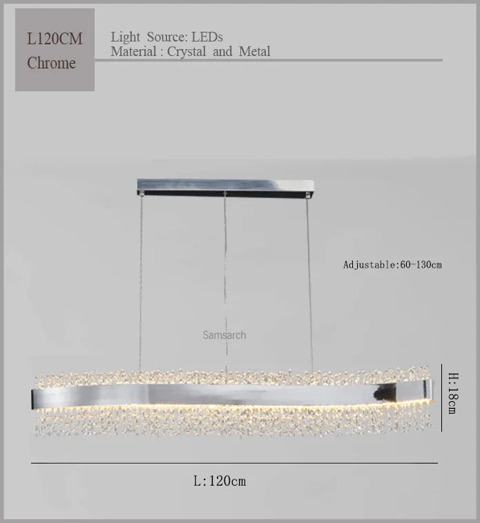 Modern Crystal Chandelier Pendant Lights LED Luxury Living Room Kitchen Island