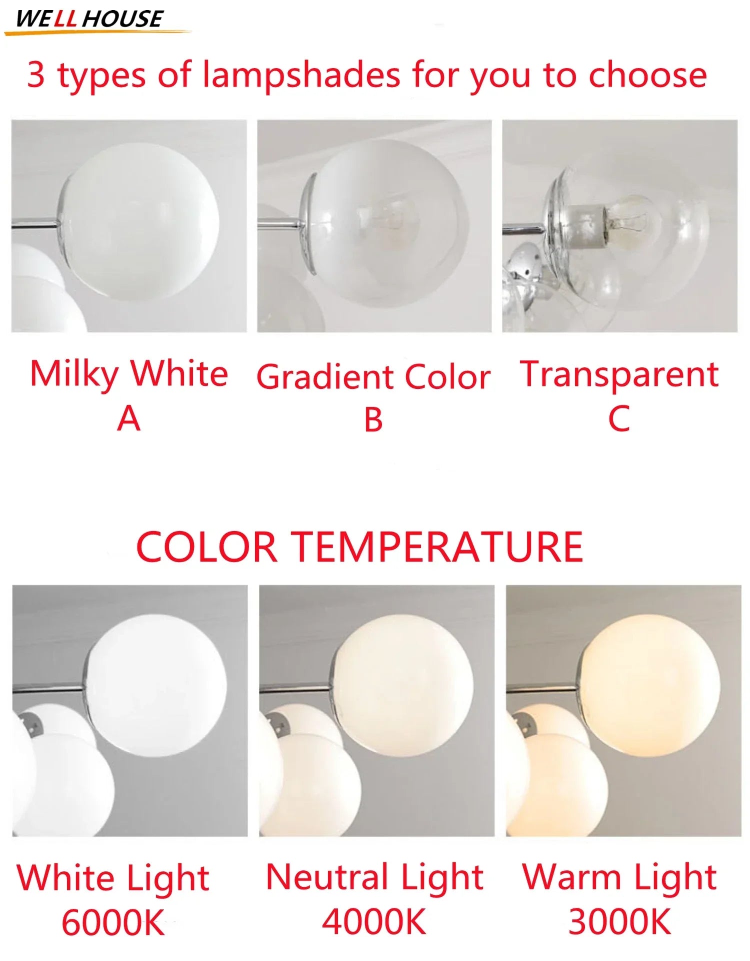 Silver LED Chandelier: Modern Nordic Glass Pendant Light for Home Décor