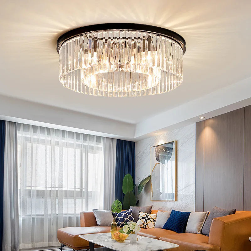 Crystal LED Ceiling Chandelier for Modern American Minimalist Décor