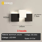 Geometric LED Wall Sconce Black White Light for Living Room Bedroom Hallway
