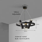 Black Metal Circle LED Pendant Light for Living room, Dining, Kitchen, Bar Decor