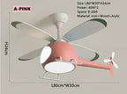 Helicopter Ceiling Fan Chandeliers: Nordic Creative Kids Room Decor Lamp