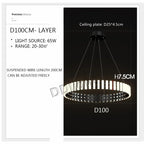 Modern Circle Chandelier: Bright 360° Lighting for Living Room, Kitchen & Bedroom