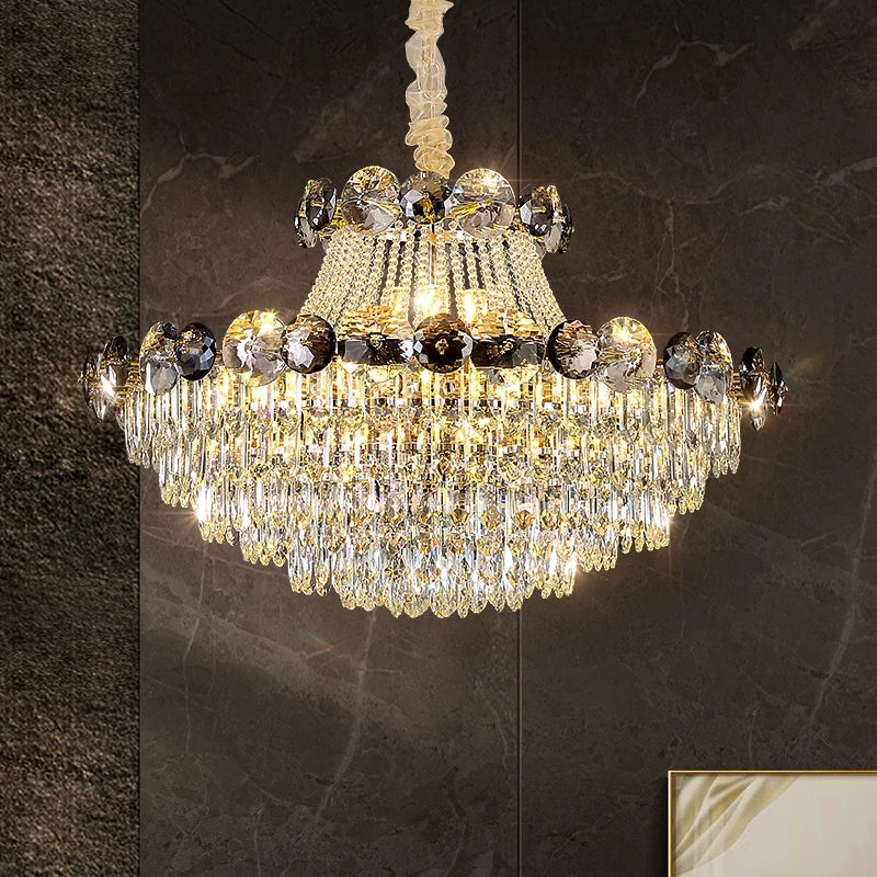 Crystal Light Luxury Chandelier for Living Room Dining Bedroom