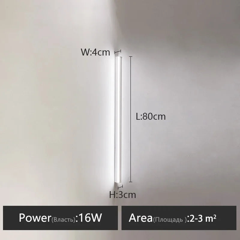 Bedroom Wall Lamp: Nordic Strip Light, Minimalist Design, Black Background, Decorative Luminaires