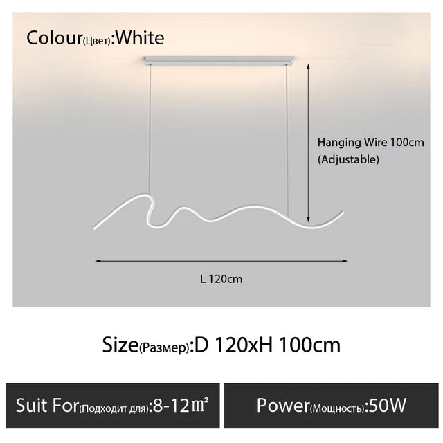 Modern Line Chandelier Pendant Light for Dining Kitchen Bar Décor