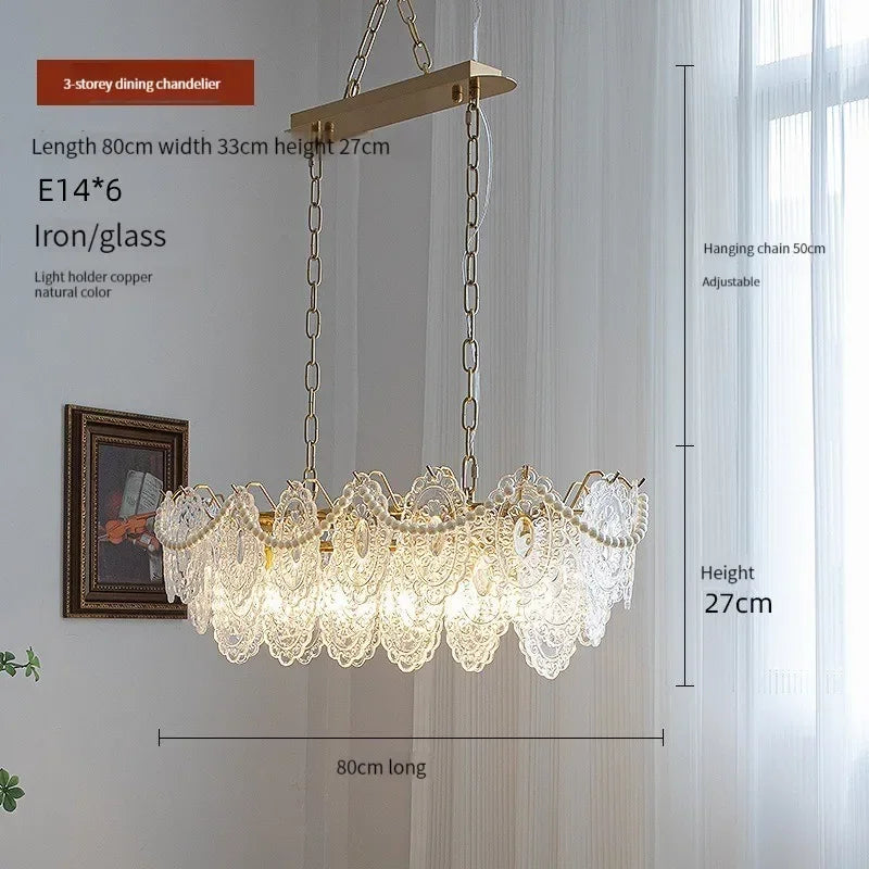 Modern Luxury Clear Glass Chandelier for Bedroom Living Room Kitchen.