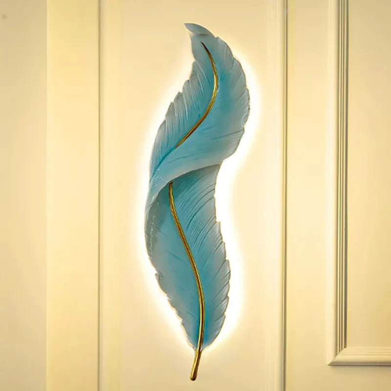 Nordic Feather LED Wall Lamp White Indoor Sconce Light for Bedroom, Living Room
