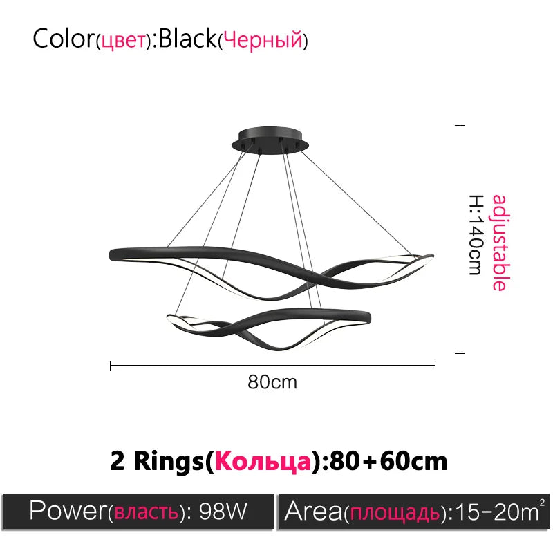 Modern LED Living Room Chandelier Creative Nordic Hall Lamps