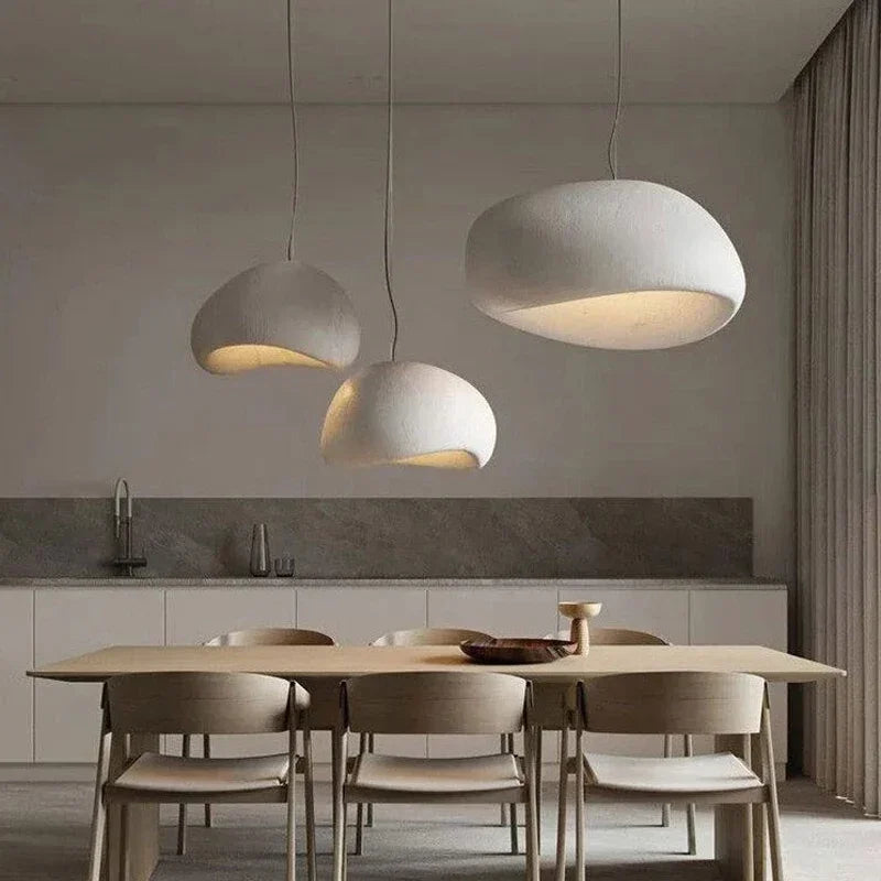 Minimalist Wabi Sabi Style Chandelier: Elegant E27 Pendant Light for Dining Room and Home Decor