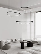 Geometric Ring LED Chandelier: Nordic Minimalist Pendant Light for Living, Dining, Bedroom