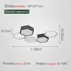 Honeycomb Art Ceiling Lamp Set for Smart Living Room, Hall, and Restaurant