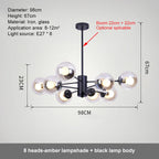 Glass Ball LED Chandelier for Bedroom and Dining Room