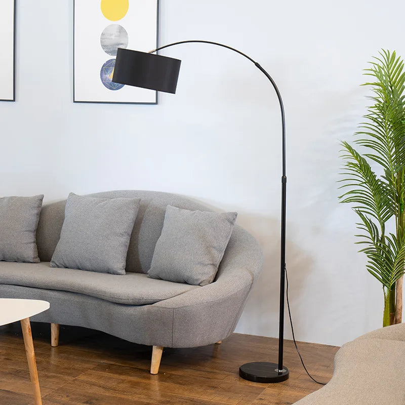 Nordic Fishing Floor Lamp - Height Adjustable, Remote Control, Marble Base