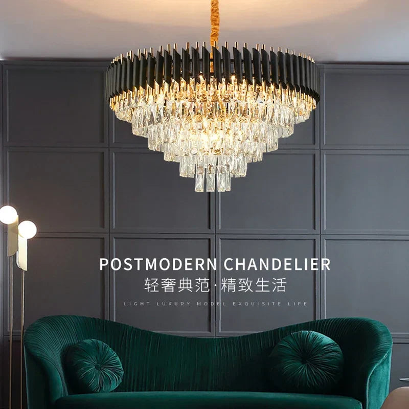 Crystal Pendant Chandelier - Modern Luxury LED Lighting for Living, Dining, Bedroom