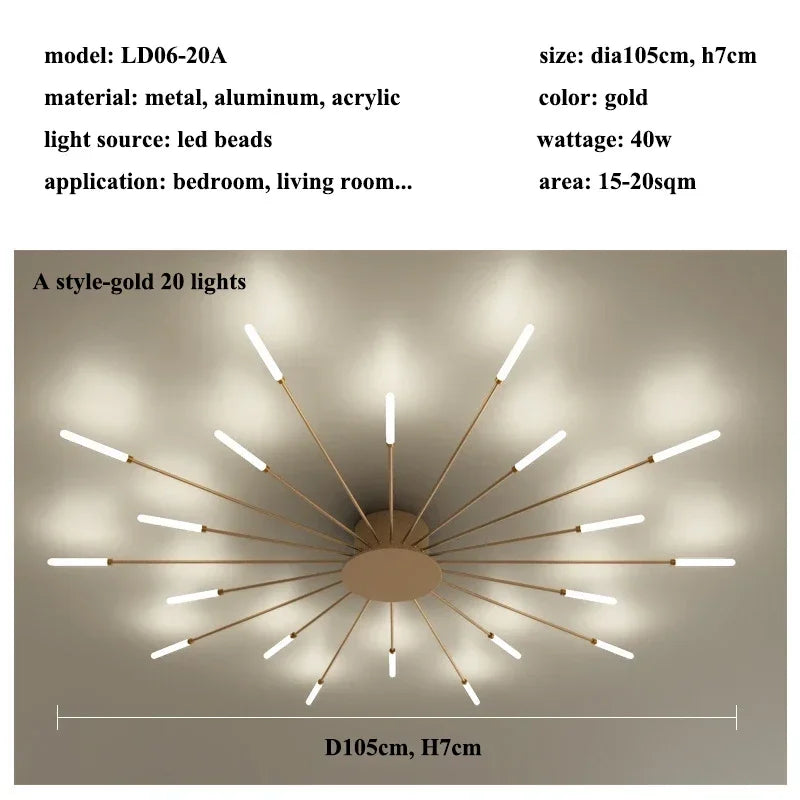 Modern LED Ceiling Chandelier for Home Lighting and Bedroom Luster
