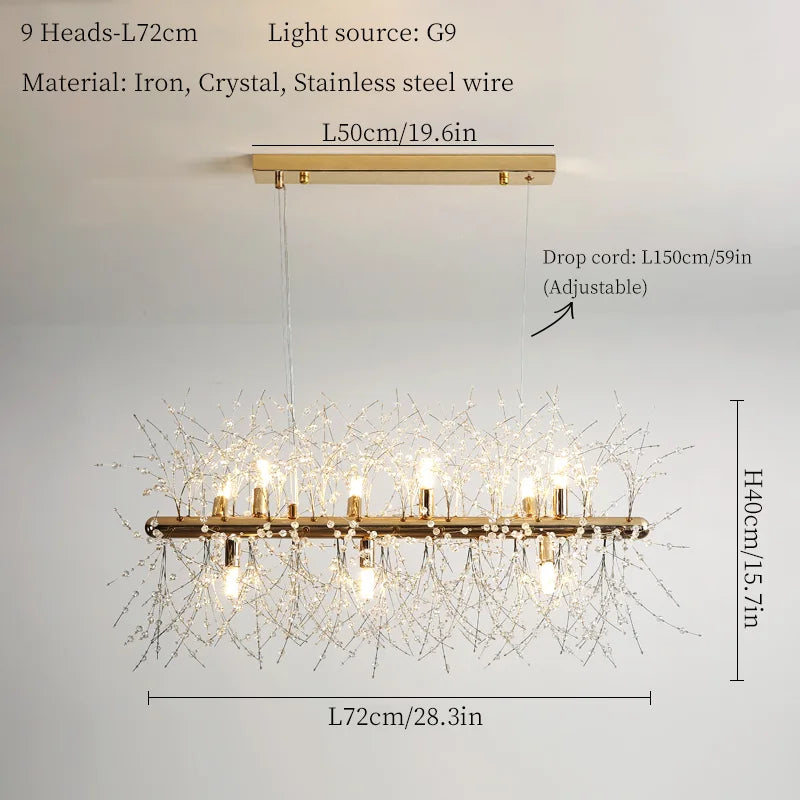 Dandelion Art Crystal Chandelier: Nordic Modern Luxury for Living Room & Restaurant