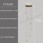 LED Chandelier for Revolving Staircase | Loft Villa Ceiling Hanging Lamp