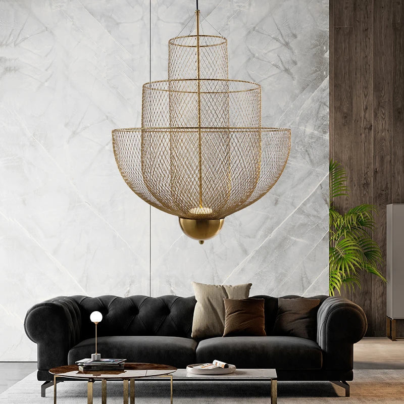 Meshmatic Grid Ceiling Chandelier Dimmable Led Indoor Lighting