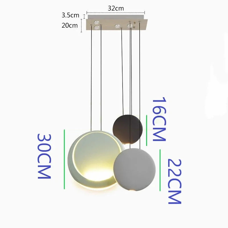 Scandinavian Moon Crescent Chandelier, Minimalist Kitchen Island Pendant Lamp