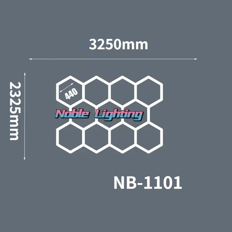 Hexagon LED Ceiling Light for Barbershop and Garage Hair Salon