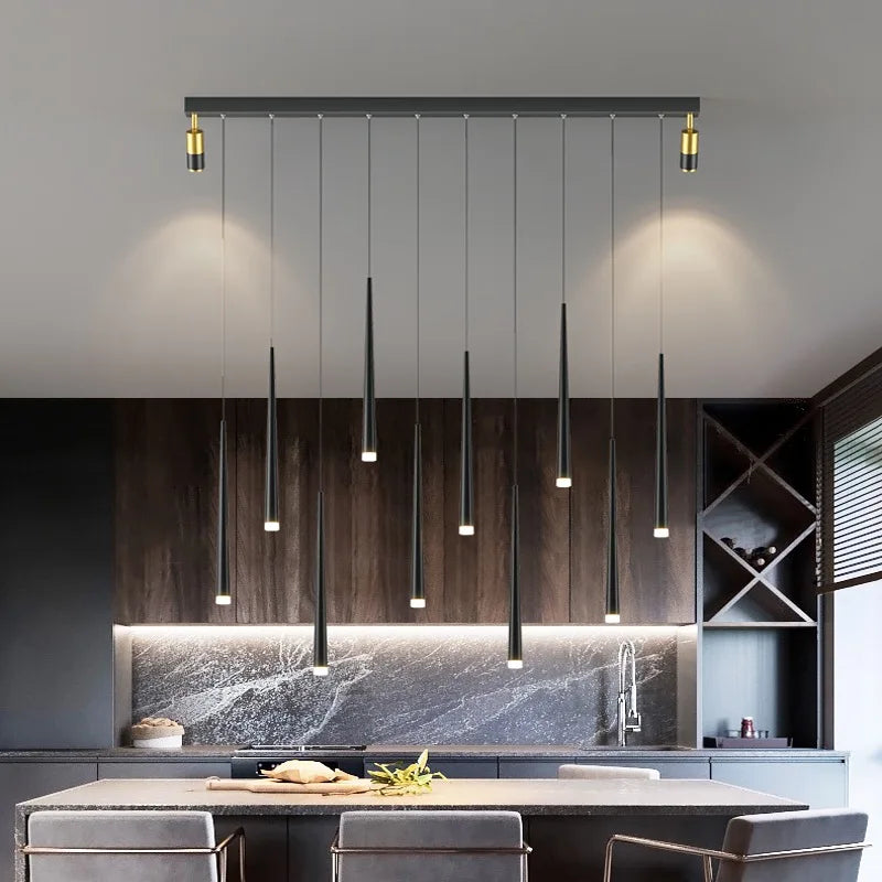 Long Strip Spotlight Pendant Lamp: Modern Chandelier for Living, Dining, Bedroom, Hall Lighting