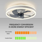 Smart Reversible Ceiling Fan with LED Lights, App Remote, Black/White Chandelier