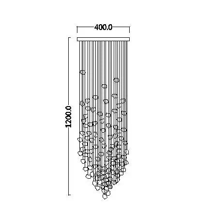 Crystal Chandelier: Modern Staircase LED Lighting for Hallway & Lobby