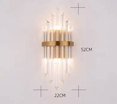 Black Gold Crystal Wall Lights Modern LED Sconce for Bedroom Living Room