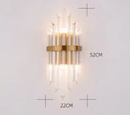 Black Gold Crystal Wall Sconce LED Light for Bedroom Living Room Home Décor