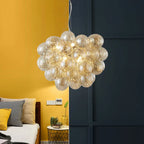 Glass Ball Chandelier: Modern Color Pendant Light for Living Room Decor