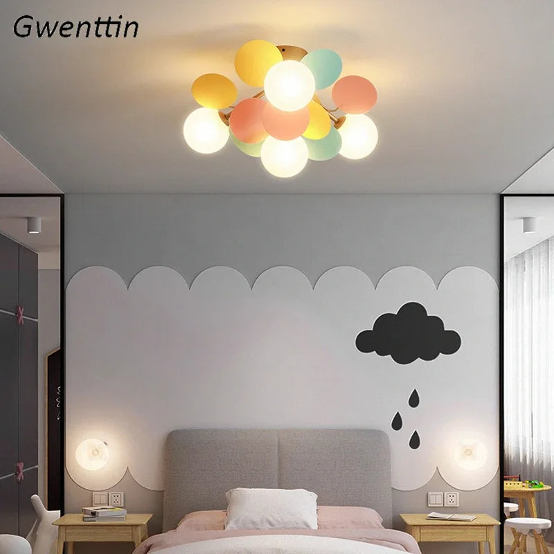 Petals Ceiling Chandelier Light Fixture for Nordic Living Room & Bedroom