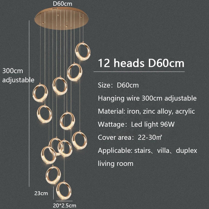 Circle Ring LED Chandelier Light for Luxe Living Spaces