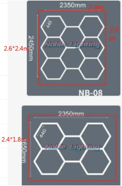 Honeycomb LED Car Detailing Ceiling Light - Customized Hexagon Design for Showroom