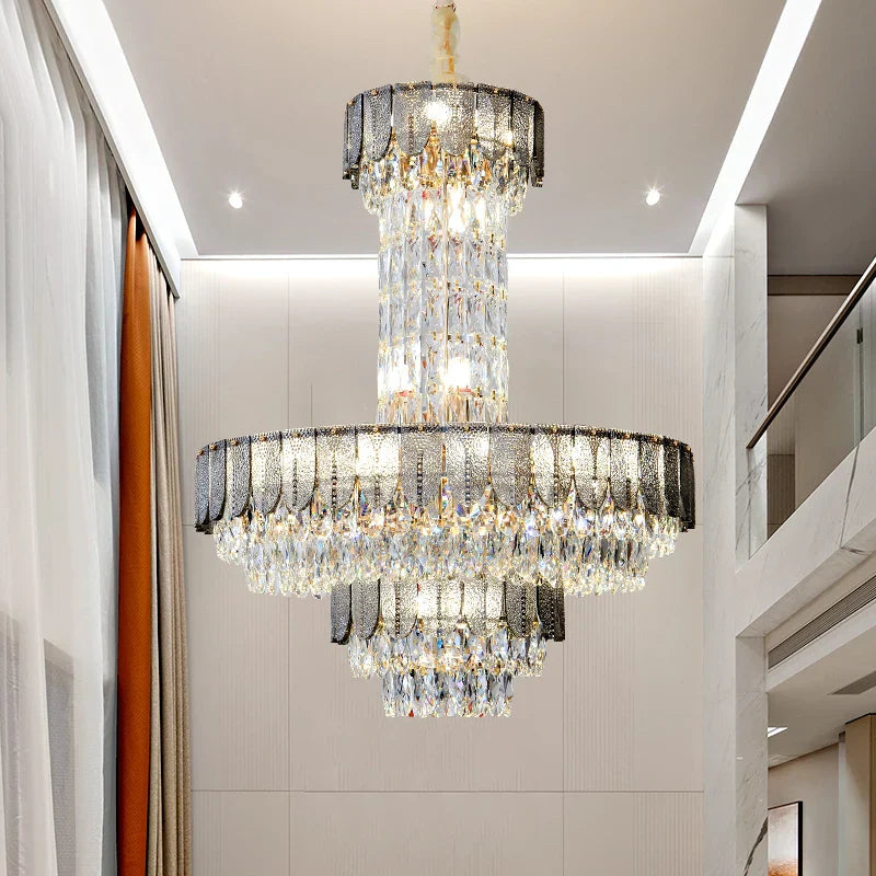 Crystal Chandelier: Postmodern Multi-layer Luxury for Villa, Hotel Lobby, and Living Room