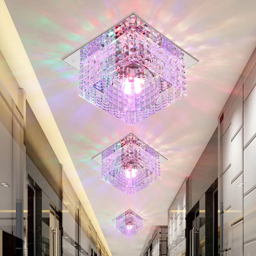 Modern Crystal Square LED Ceiling Wall Light for Home Decoration