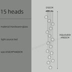 Modern LED Chandelier Ring Light Lamp Suspension Staircase Lighting