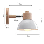 Wooden Wall Light Bedside Lamp Shade Modern Nordic E27 LED Sconce Living Room Lighting