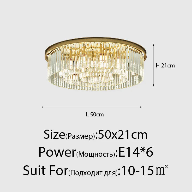 Crystal Ceiling Chandelier: Modern Vintage Hanging Light for Living Dining Room