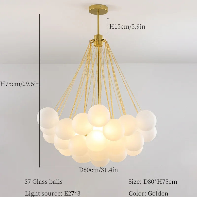 White Bubble Glass Ball Hanging Ceiling Lamp for Modern Home Decor