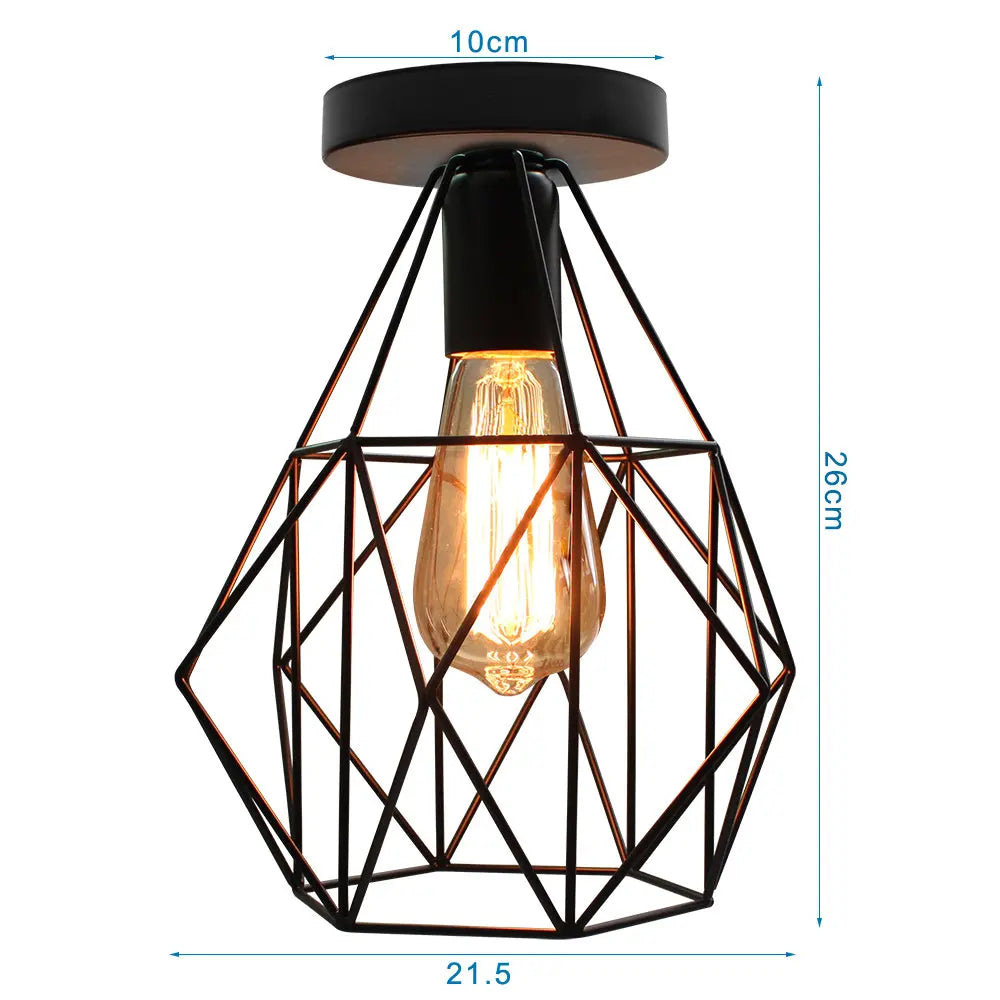 Industrial LED Ceiling Light: Modern Retro Loft Plafonniers for Living Room Kitchen Cage Home Decor