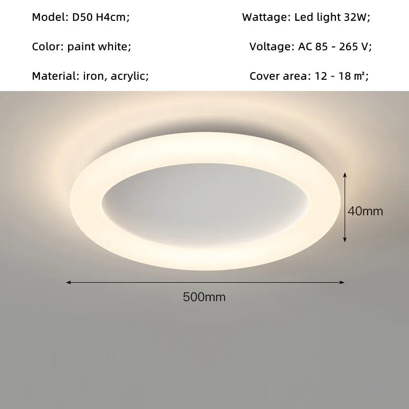 Nordic Metal Smart LED Dimmable Ceiling Light for Bedroom